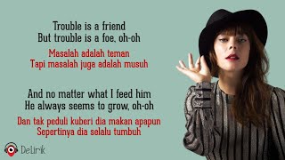 Trouble Is A Friend  Lenka Lyrics video dan terjemahan [upl. by Hesky]