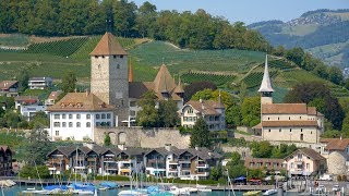 4K Spiez Thunersee Berner Oberland SWITZERLAND アルプス山脈 [upl. by Iad222]