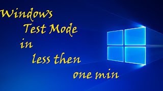 How to enable Test mode in windows [upl. by Walli]