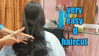 Very easy U hair cutU haircuthow to U shape haircut [upl. by Feola]