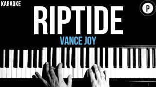 Vance Joy  Riptide Karaoke SLOWER Acoustic Piano Instrumental [upl. by Zindman797]