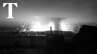 CCTV footage shows massive explosion at Ukraine ammunition depot [upl. by Klarrisa413]