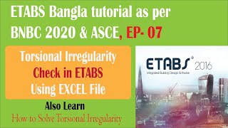 ETABS Torsional Irregularity Check II How to solve torsional Irregularity [upl. by Llekram432]