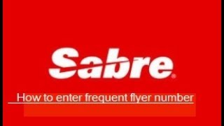 Sabre Training How to enter Frequent flyer number in the PNR [upl. by Hsetirp]