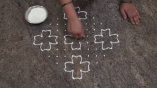 Simple and Easy Rangoli DesignChukki Rangoli design with 12 dots [upl. by Stacy270]