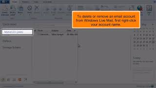 Windows Live Mail How to Delete an Email Account [upl. by Lutim]