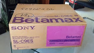 NEW in sealed box 1983 Sony SLC9ES Betamax VCR  unboxing and test [upl. by Ecirtaed]