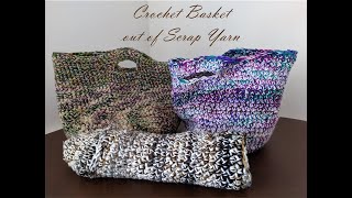 Crochet Basket from Scrap Yarn [upl. by Arataj44]