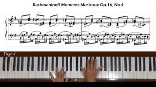 Rachmaninoff Moment Musicaux Op 16 No 4 Piano Tutorial Redo [upl. by Archie]