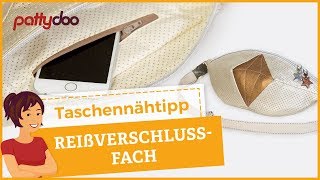 Taschen nähen 8 Reißverschlussfach nähen [upl. by Ttoile]