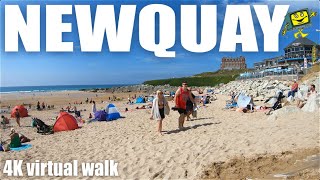 Newquay  Cornwall  Town Centre to Fistral Beach  4K Virtual Walk  June 2021 [upl. by Daney]