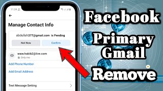 How to Remove Facebook Primary Gmail  How to Remove Primary Email from Facebook [upl. by Yelkreb]