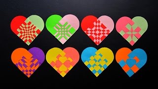 Paper heart tutorial  make woven hearts for gifts bookmarks and decor  EzyCraft [upl. by Apoor]