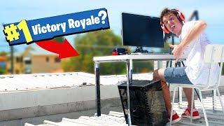 Fortnite Battle Royale ON MY ROOF [upl. by Merralee482]