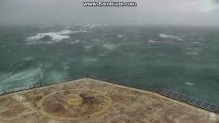 Hurricane Matthew at the Frying Pan Tower NC Coast 1082016 [upl. by Jorgan706]