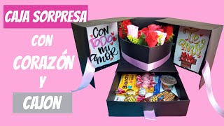 Gift Box  Caja sorpresa con cajon y corazon  DIY [upl. by Asyral433]