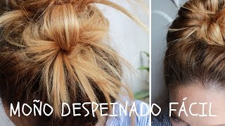 MOÑO FÁCIL DESPEINADO  MESSY BUN EN 5 MINUTOS [upl. by Anitsahs338]