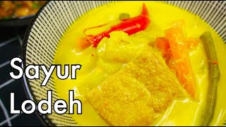 Sayur Lemak Lodeh for Lontong  Easy MalayIndonesian mixed vegetables coconut curry stew [upl. by Eisdnyl525]