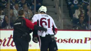 Gotta See It Byfuglien absolutely demolishes Stone [upl. by Woodman]