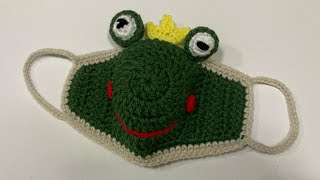 DIY Crochet frog face mask máscara de crochê ถักหน้ากากเจ้าชายกบ 🐸 ถักใช้เองง่ายๆ ถักขายก็ดี Ep7 [upl. by Gavrielle]