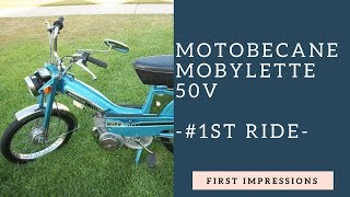 Motobecane Mobylette 50v  1st ride First Impressions [upl. by Annoyek]