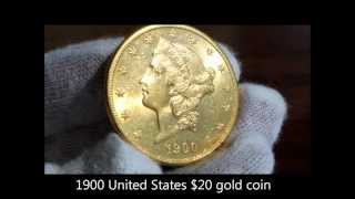 1900 United States gold twenty dollar coin the double eagle NGC UNC Details Cleaned [upl. by Eltsyrc440]