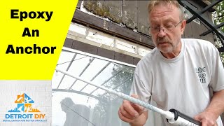 How To Epoxy An Anchor In A Hollow Block Wall  Simpson Set XP Epoxy Deck Build DIY 5 [upl. by Ahsaz]