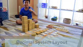 Introduction to Decimals Using Montessori Golden Beads Layout [upl. by Ardnaz]