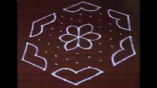 Easy Rangoli Design with 11X6 Dots  Rangoli Designs  Kolam Designs  Muggulu Designs  KGS Rangoli [upl. by Geis975]