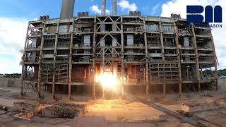 Demolition of Fawley power station boiler house 3amp4 29th July 2021 – video Brown amp Mason [upl. by Etteneg]