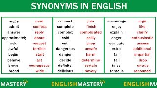 Learn 150 Common Synonyms Words in English to Improve your Vocabulary [upl. by Brownson]