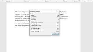 How to Check Readability Statistics in Microsoft Word Tutorial [upl. by Nirred]