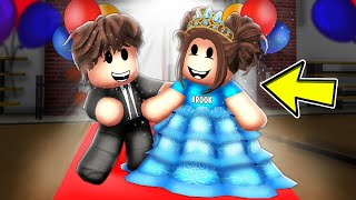 Baby Brooks FIRST SCHOOL DANCE In Roblox Brookhaven [upl. by Peder]