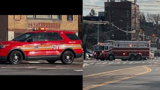 FDNY RESCUE 3 amp FDNY ￼Division 7 ￼ ￼Responding to a Fire on E 225th Street [upl. by Renae]