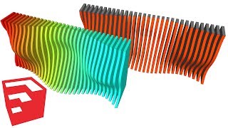 Undulating Wall in SketchUp [upl. by Eirellam]