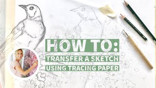 HOW TO transfer a sketch using tracing paper [upl. by Drof]