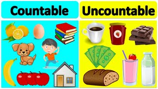 COUNTABLE vs UNCOUNTABLE NOUNS  Learn the difference with examples [upl. by Alrahs478]