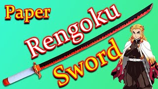 How to Make a Demon Slayer Kyojuro Rengoku Sword Paper Weapons Easy [upl. by Airdnua]