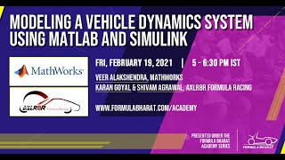 Modeling a Vehicle Dynamics System Using MATLAB and Simulink  MathWorks and Axlr8r Formula Racing [upl. by Anaile]