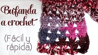 Cómo tejer Bufanda a crochet fácil y rápida [upl. by Nivaj]