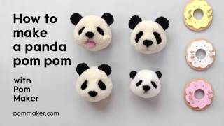 How to Make a Panda Pompom  Pom Maker Tutorial [upl. by Rovelli]