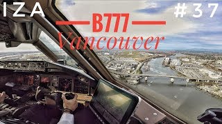 B777 LANDING Vancouver Cockpit View [upl. by Monique687]