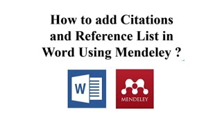 How to add Citations and Reference List in Word document using Mendeley [upl. by Lewanna]