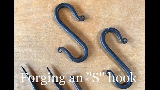 forging an S hook basic blacksmithing Black Bear Forge [upl. by Anoyi]