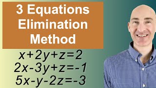 Solving Systems of 3 Equations Elimination [upl. by Lyrahs916]