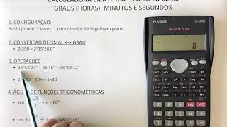 Graus horas minutos e segundos na calculadora científica Casio fx82 MS [upl. by Ahpla]