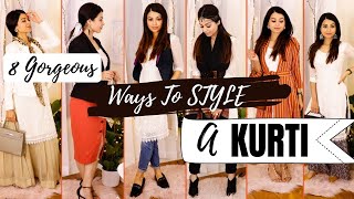 Look Stylish in Kurtis 8 Ways To Style Kurti GulzBeauty [upl. by O'Neill]