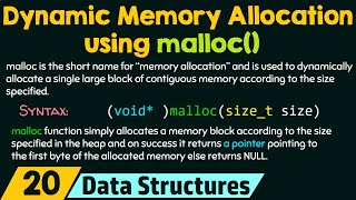 Dynamic Memory Allocation using malloc [upl. by Longerich688]