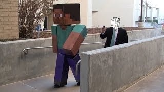 Real Life Minecraft Steve Goes to School [upl. by Pardoes695]