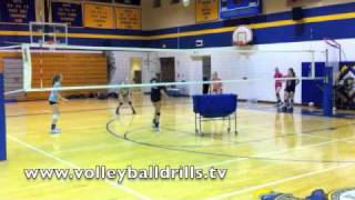 Volleyball Drill the best defense drill youll ever play [upl. by Kilmarx]